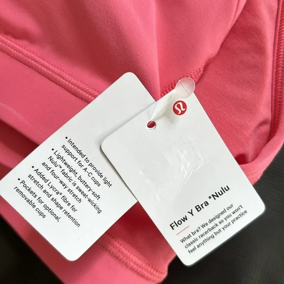 LULULEMON FLOW Y BRA *Nulu in SAKURA PINK SZ 10 NWT